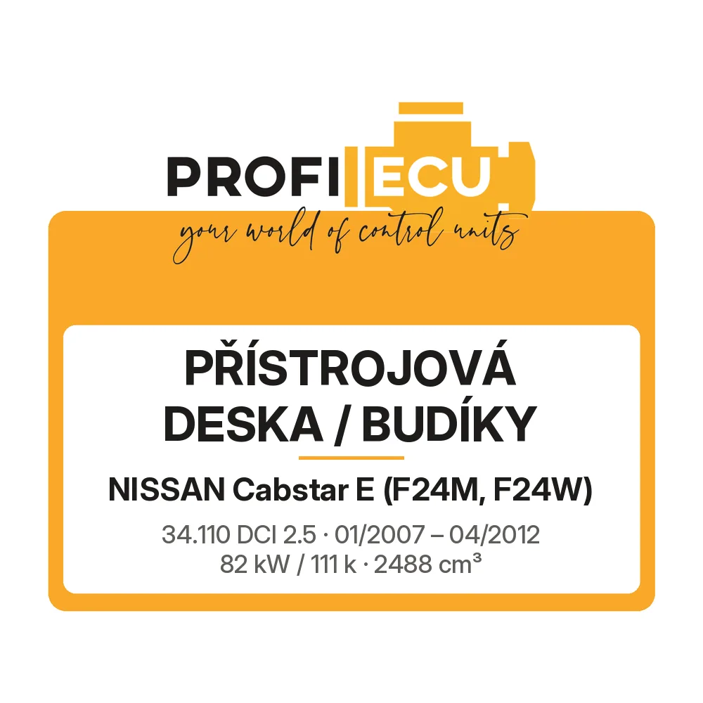 Etiketa ProfiECU: Přístrojová deska / Budíky pro Nissan Cabstar E 34.110 DCI 2.5 82 kW