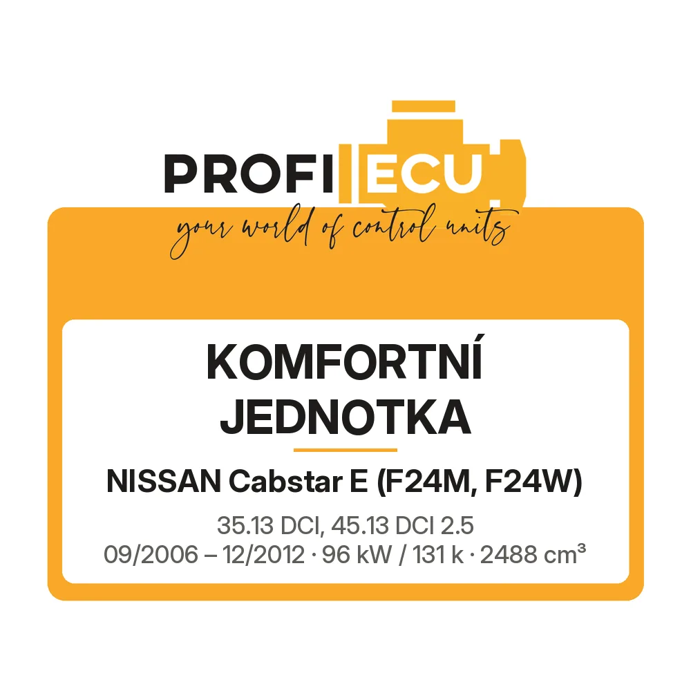 Etiketa ProfiECU: Komfortní jednotka pro Nissan Cabstar E 35.13 DCI, 45.13 DCI 2.5 96 kW