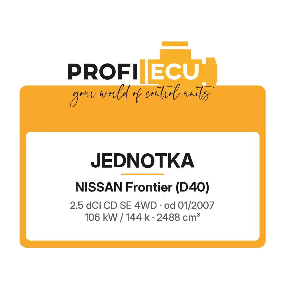 Etiketa ProfiECU: Jednotka pro Nissan Frontier 2.5 dCi CD SE 4WD 106 kW