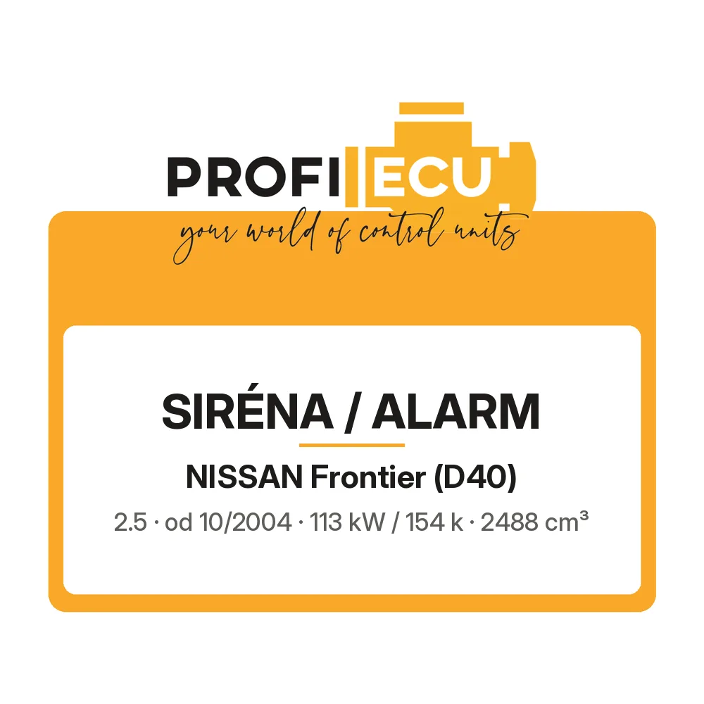 Etiketa ProfiECU: Siréna / Alarm pro Nissan Frontier 2.5 113 kW