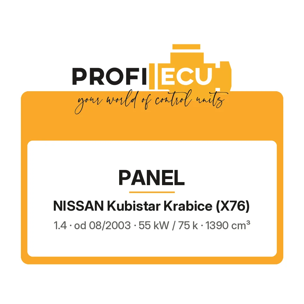 Etiketa ProfiECU: Panel pro Nissan Kubistar Krabice 1.4 55 kW