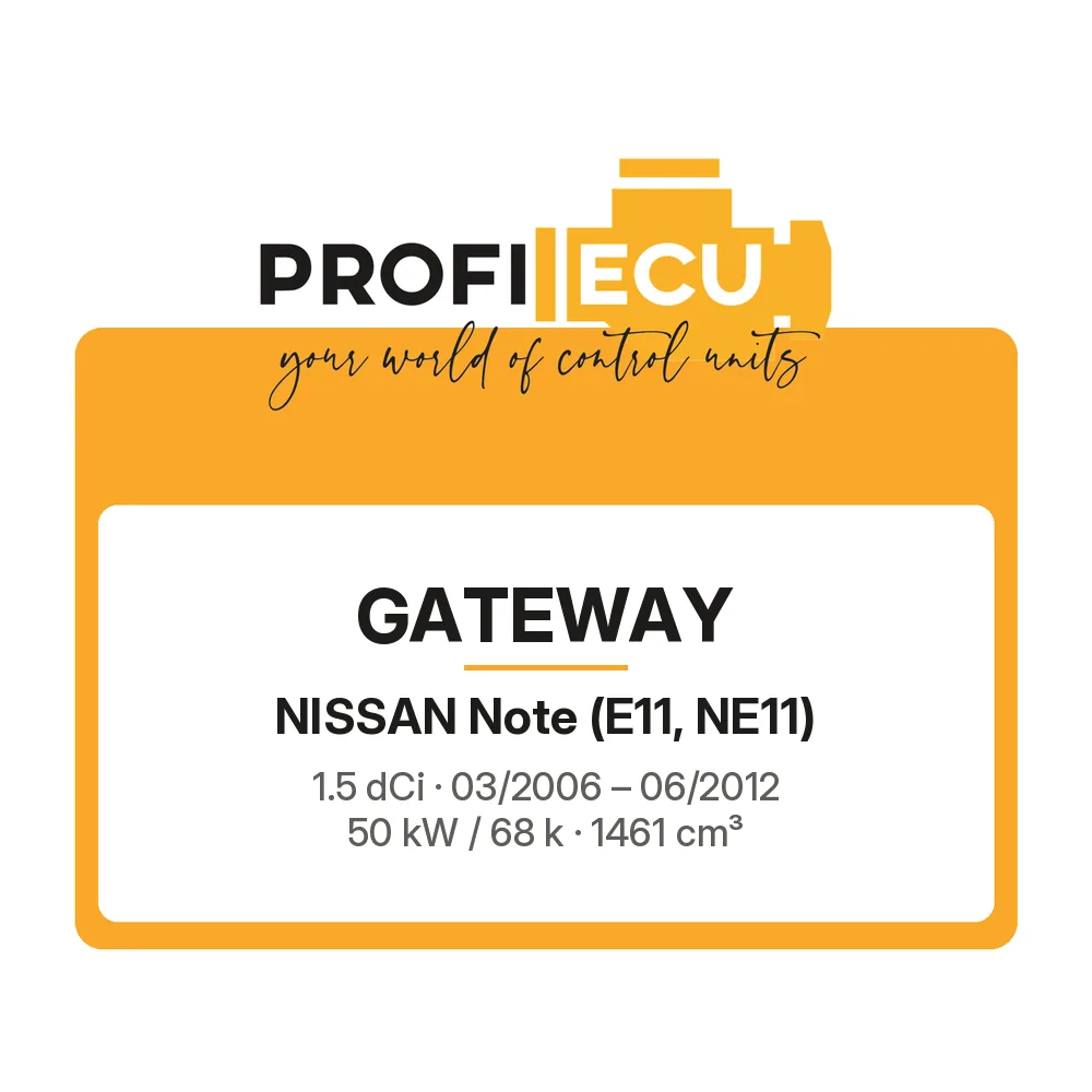 Etiketa ProfiECU: GATEWAY pro Nissan Note 1.5 dCi 50 kW