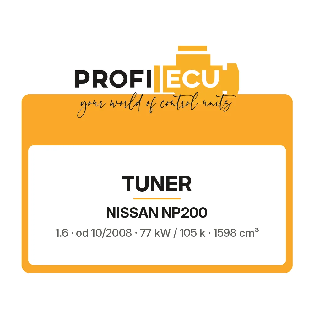 Etiketa ProfiECU: Tuner pro Nissan NP200 1.6 77 kW