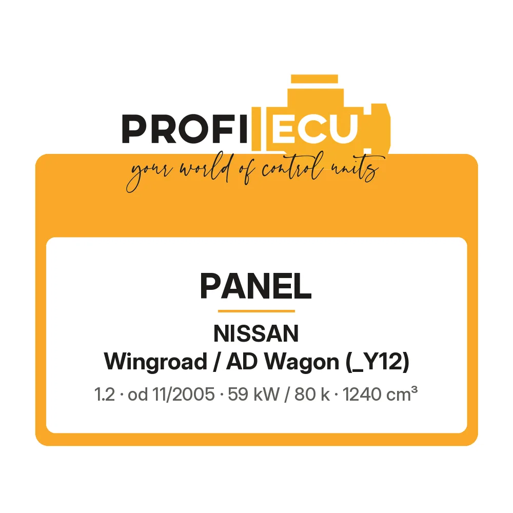 Etiketa ProfiECU: Panel pro Nissan Wingroad / AD Wagon 1.2 59 kW