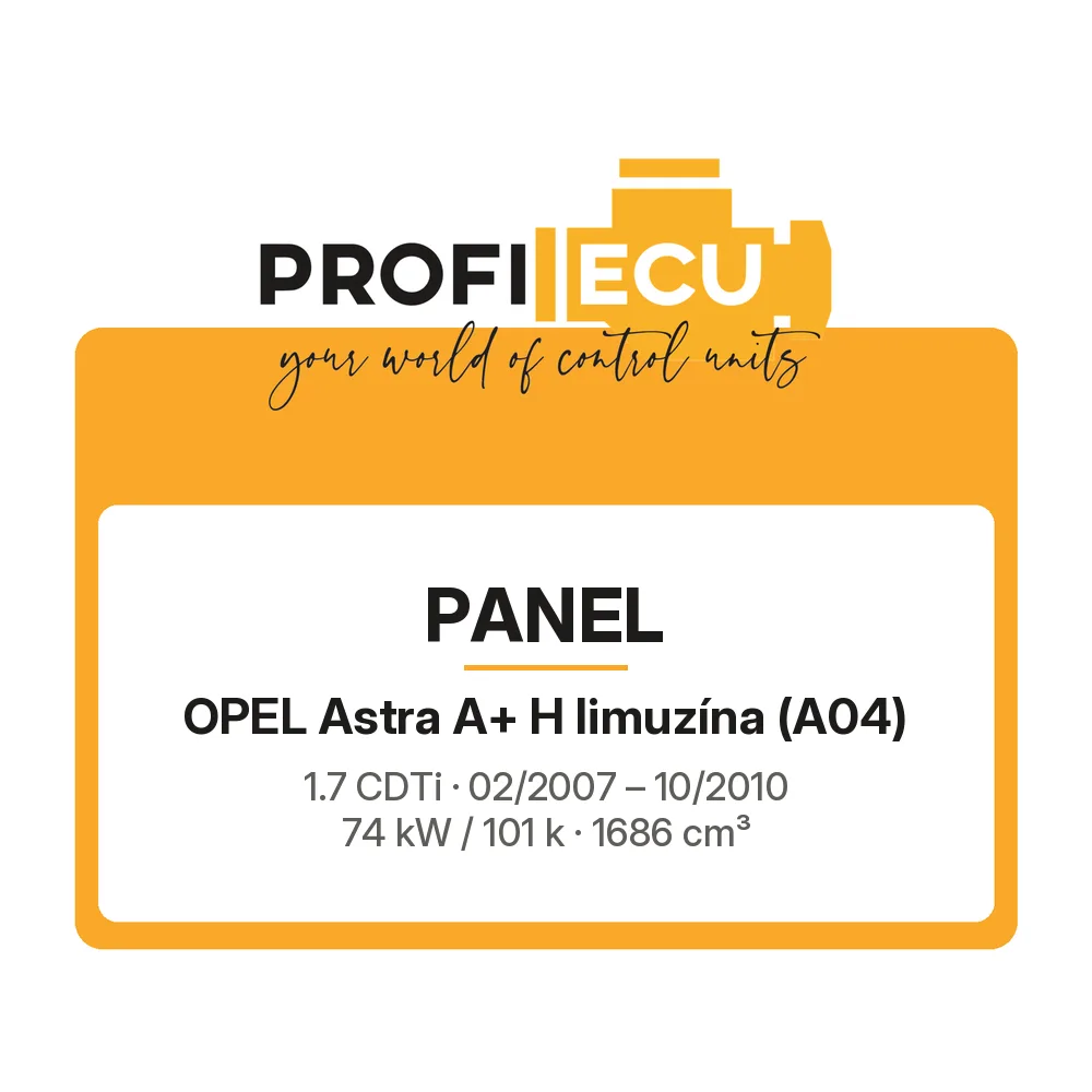 Etiketa ProfiECU: Panel pro Opel Astra A+ H limuzína 1.7 CDTi 74 kW