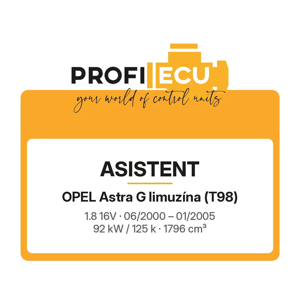 Etiketa ProfiECU: ASISTENT pro Opel Astra G limuzína 1.8 16V 92 kW