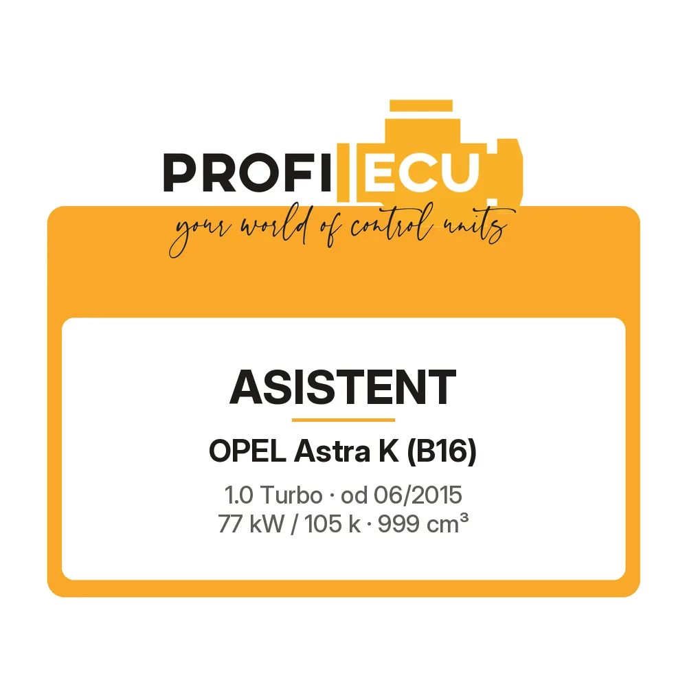 Etiketa ProfiECU: ASISTENT pro Opel Astra K 1.0 Turbo 77 kW