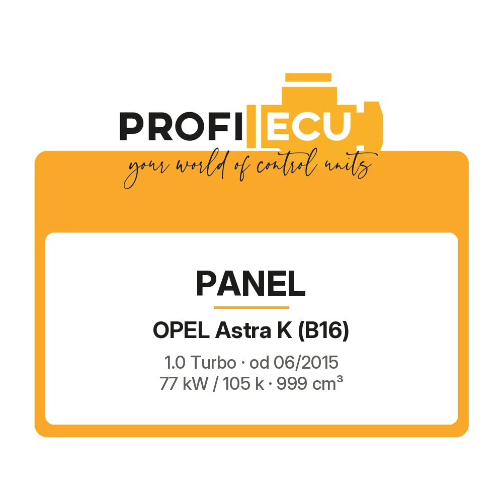 Etiketa ProfiECU: Panel pro Opel Astra K 1.0 Turbo 77 kW