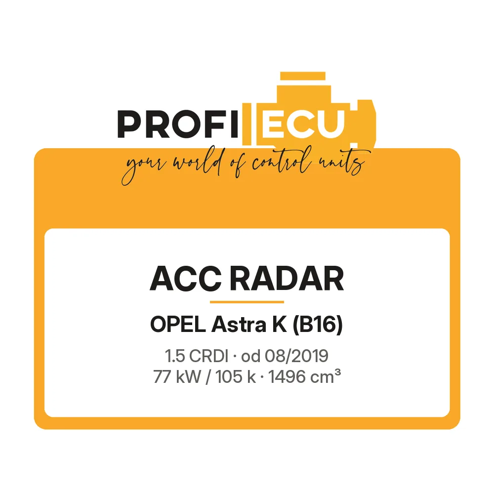 Etiketa ProfiECU: ACC Radar pro Opel Astra K 1.5 CRDI 77 kW