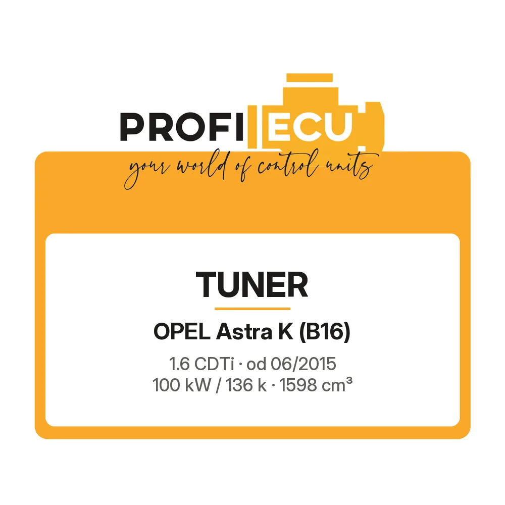 Etiketa ProfiECU: Tuner pro Opel Astra K 1.6 CDTi 100 kW