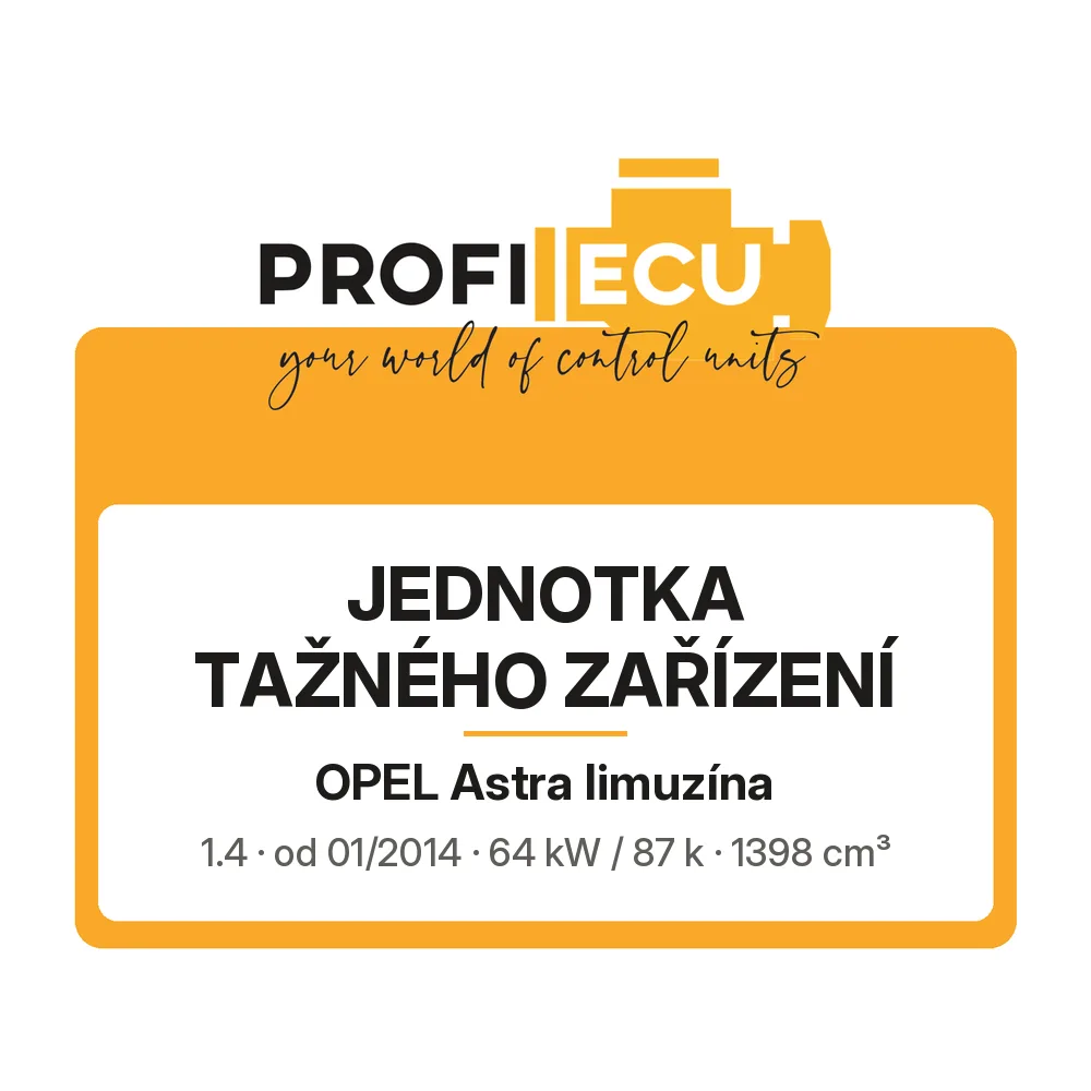Etiketa ProfiECU: jednotka tažného zařízení pro Opel Astra limuzína 1.4 64 kW