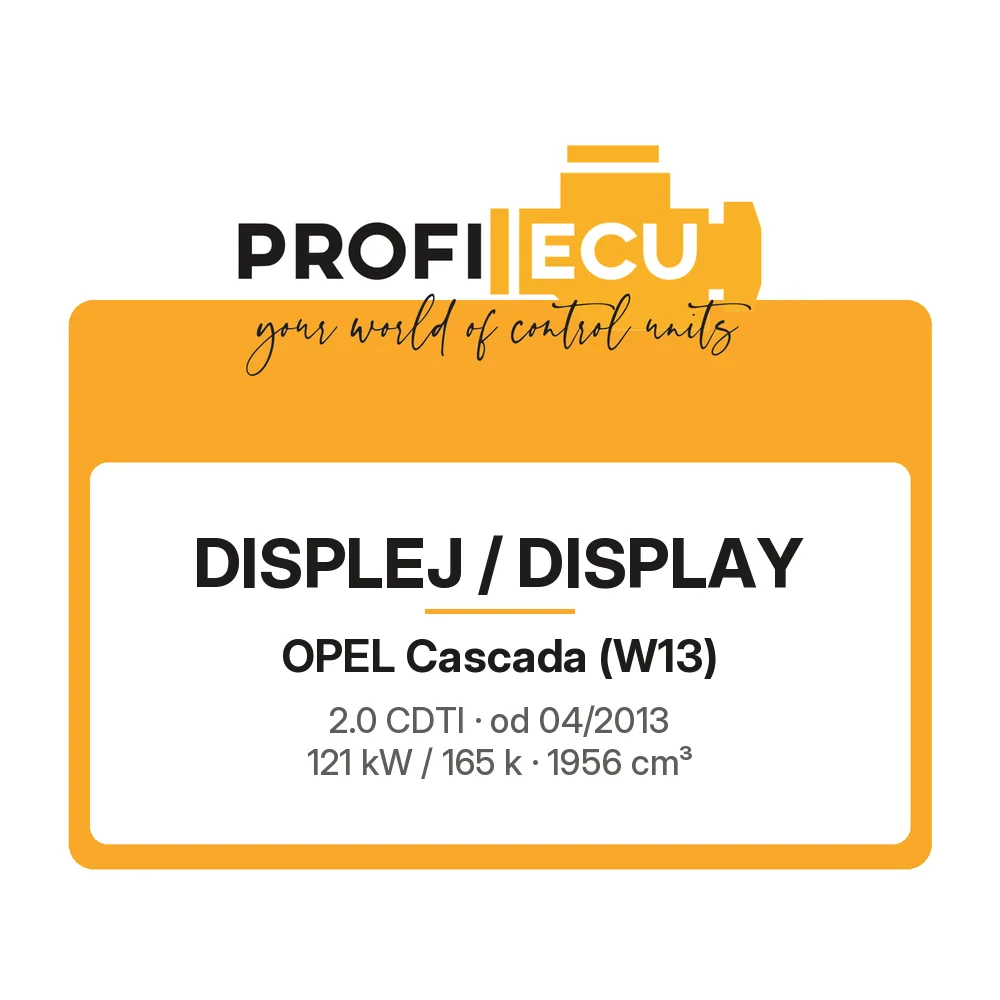 Etiketa ProfiECU: Displej / Display pro Opel Cascada 2.0 CDTI 121 kW