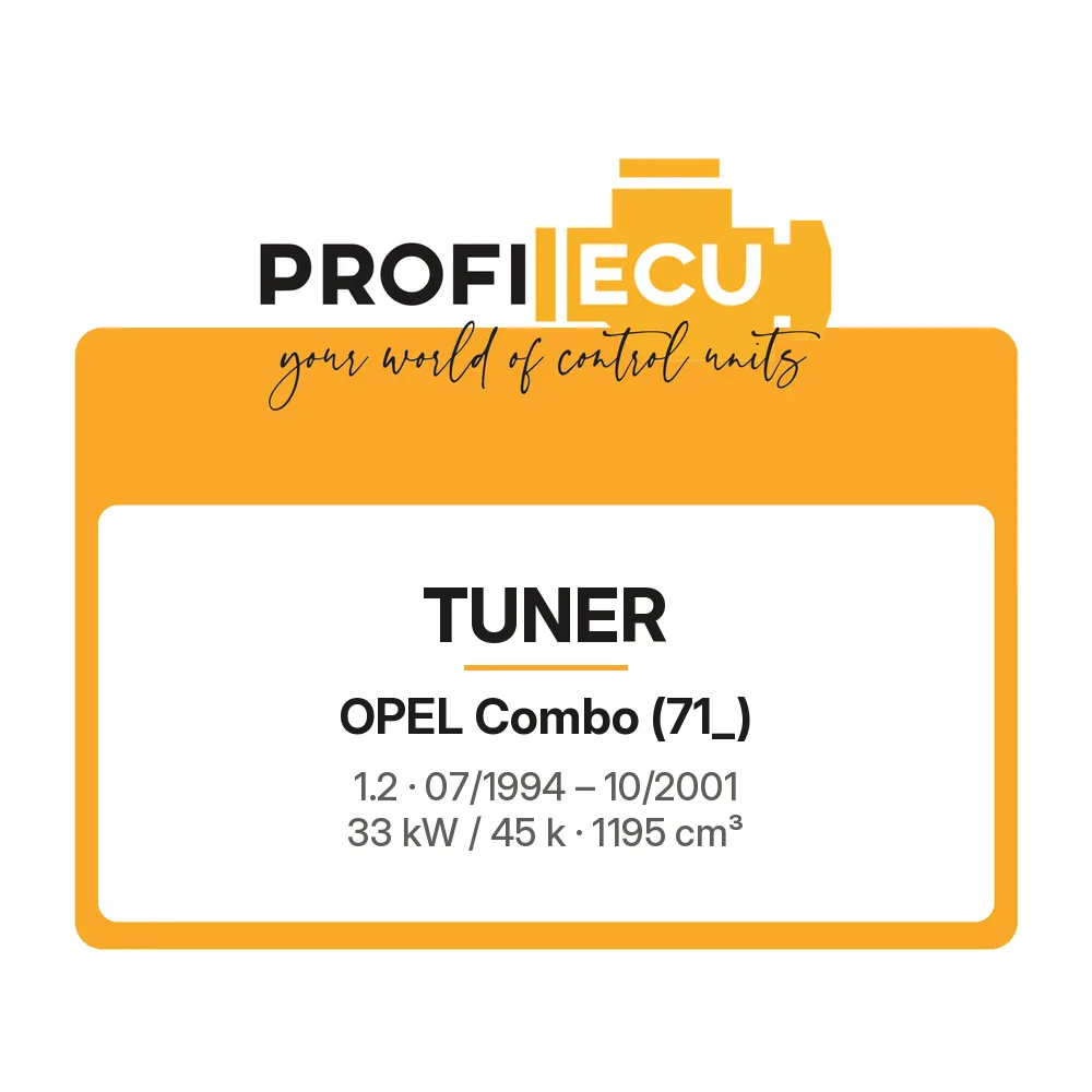 Etiketa ProfiECU: Tuner pro Opel Combo 1.2 33 kW