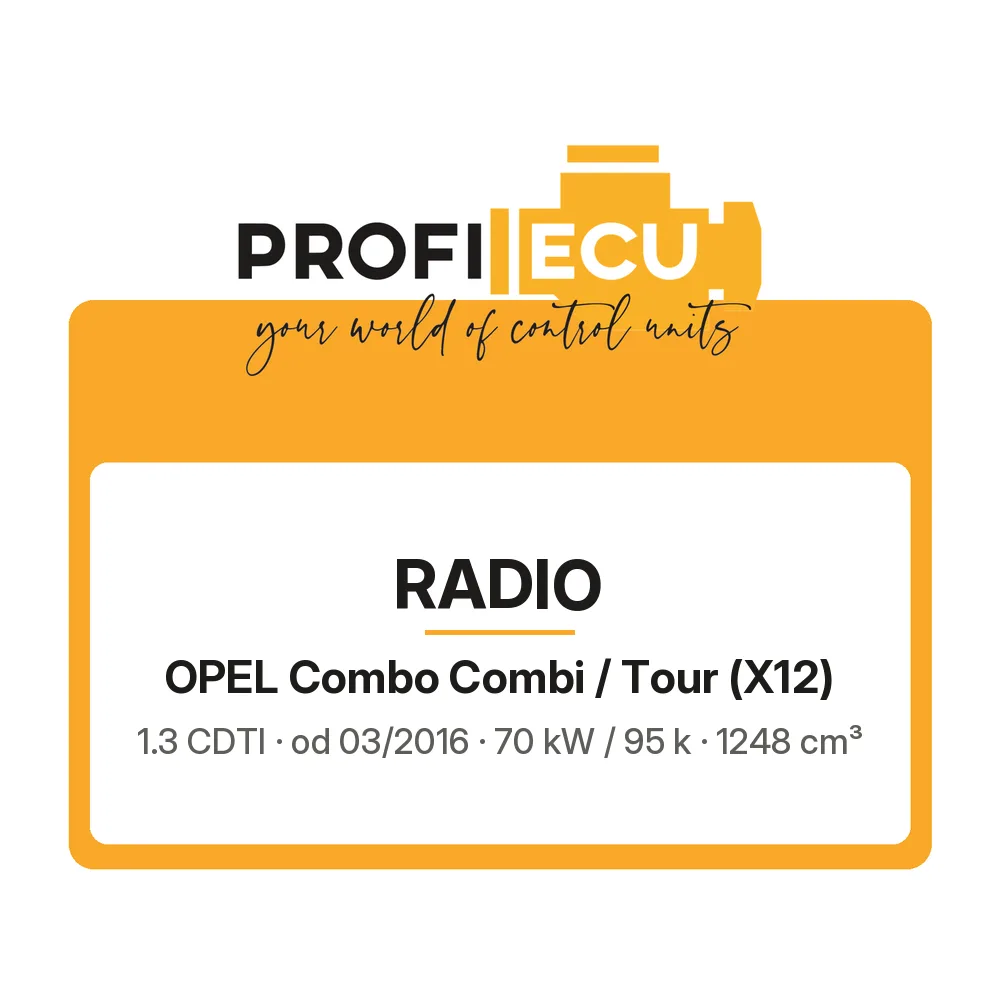 Etiketa ProfiECU: Radio pro Opel Combo Combi / Tour 1.3 CDTI 70 kW