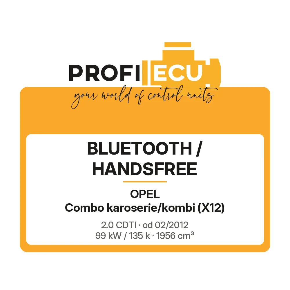 Etiketa ProfiECU: Bluetooth / Handsfree pro Opel Combo karoserie/kombi 2.0 CDTI 99 kW