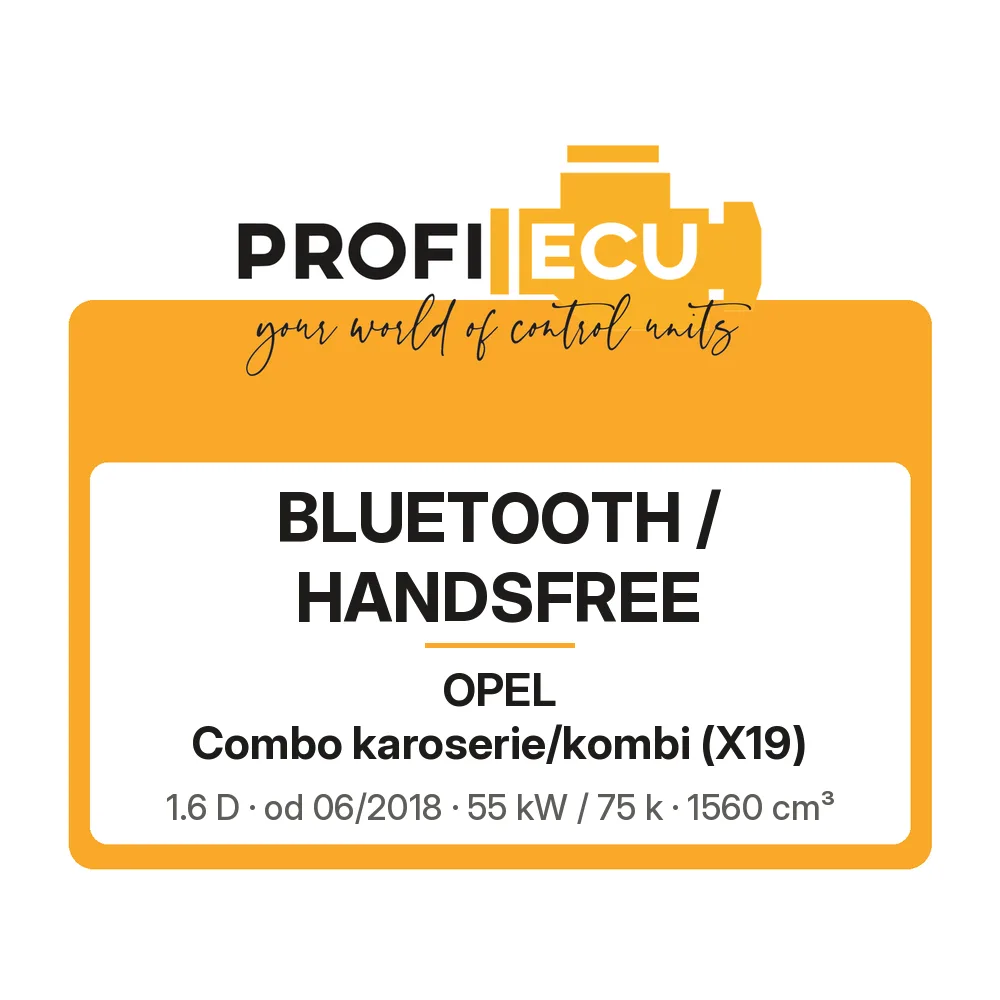 Etiketa ProfiECU: Bluetooth / Handsfree pro Opel Combo karoserie/kombi 1.6 D 55 kW