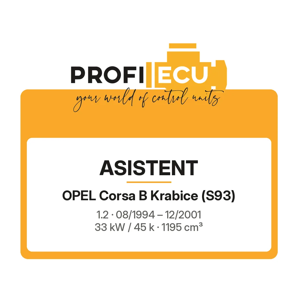 Etiketa ProfiECU: ASISTENT pro Opel Corsa B Krabice 1.2 33 kW