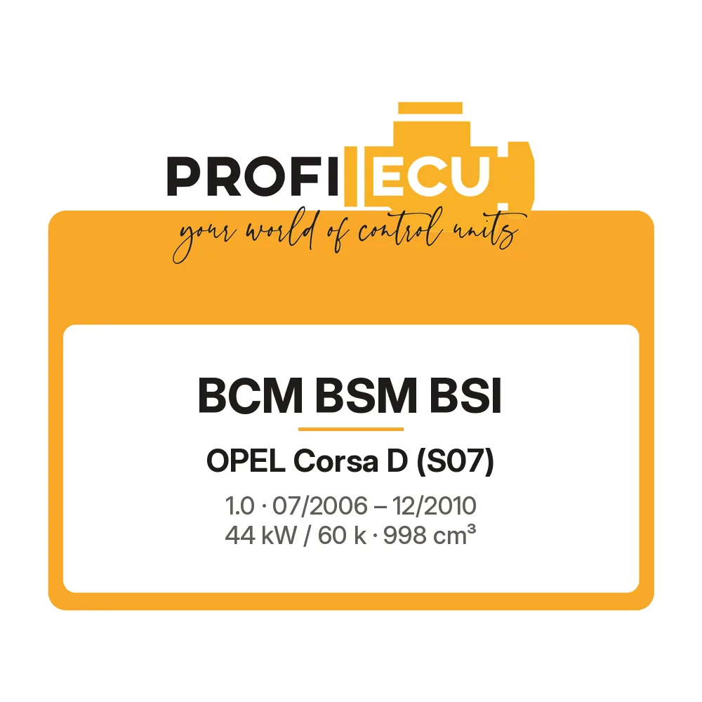 Etiketa ProfiECU: BCM BSM BSI pro Opel Corsa D 1.0 44 kW
