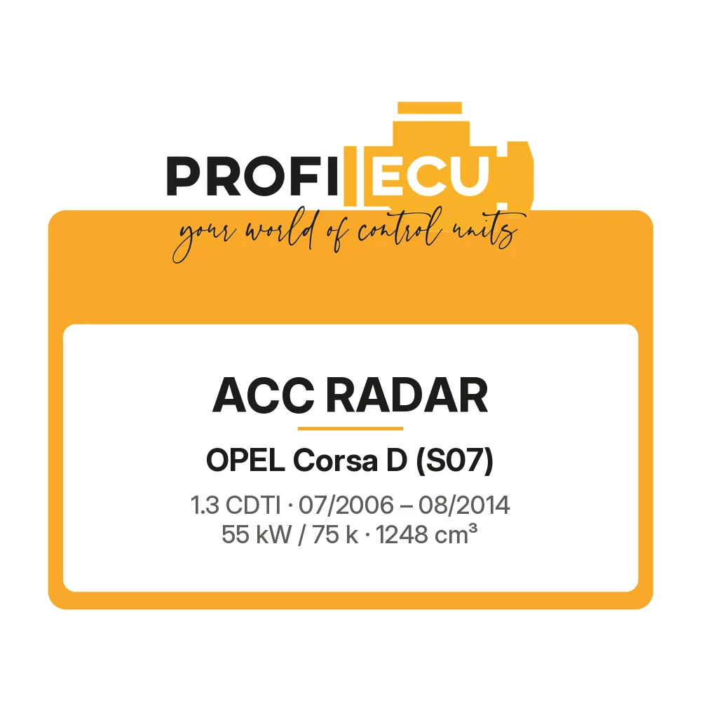 Etiketa ProfiECU: ACC Radar pro Opel Corsa D 1.3 CDTI 55 kW
