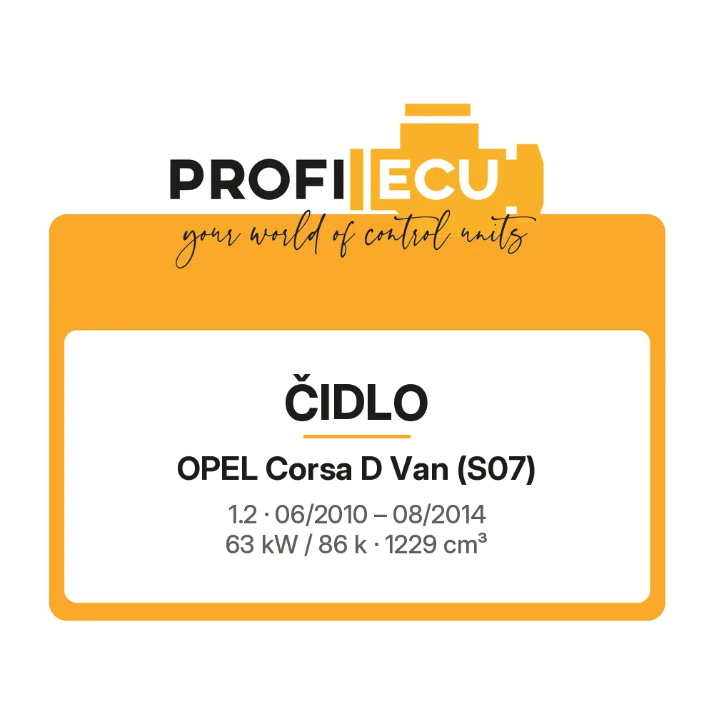 Etiketa ProfiECU: Čidlo pro Opel Corsa D Van 1.2 63 kW