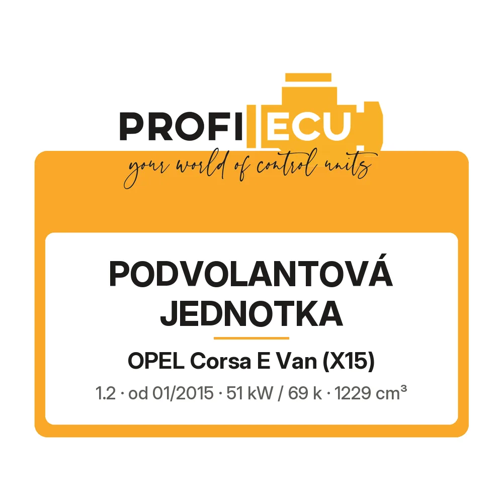 Etiketa ProfiECU: Podvolantová jednotka pro Opel Corsa E Van 1.2 51 kW