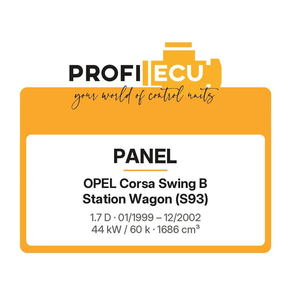 Etiketa ProfiECU: Panel pro Opel Corsa Swing B Station Wagon 1.7 D 44 kW