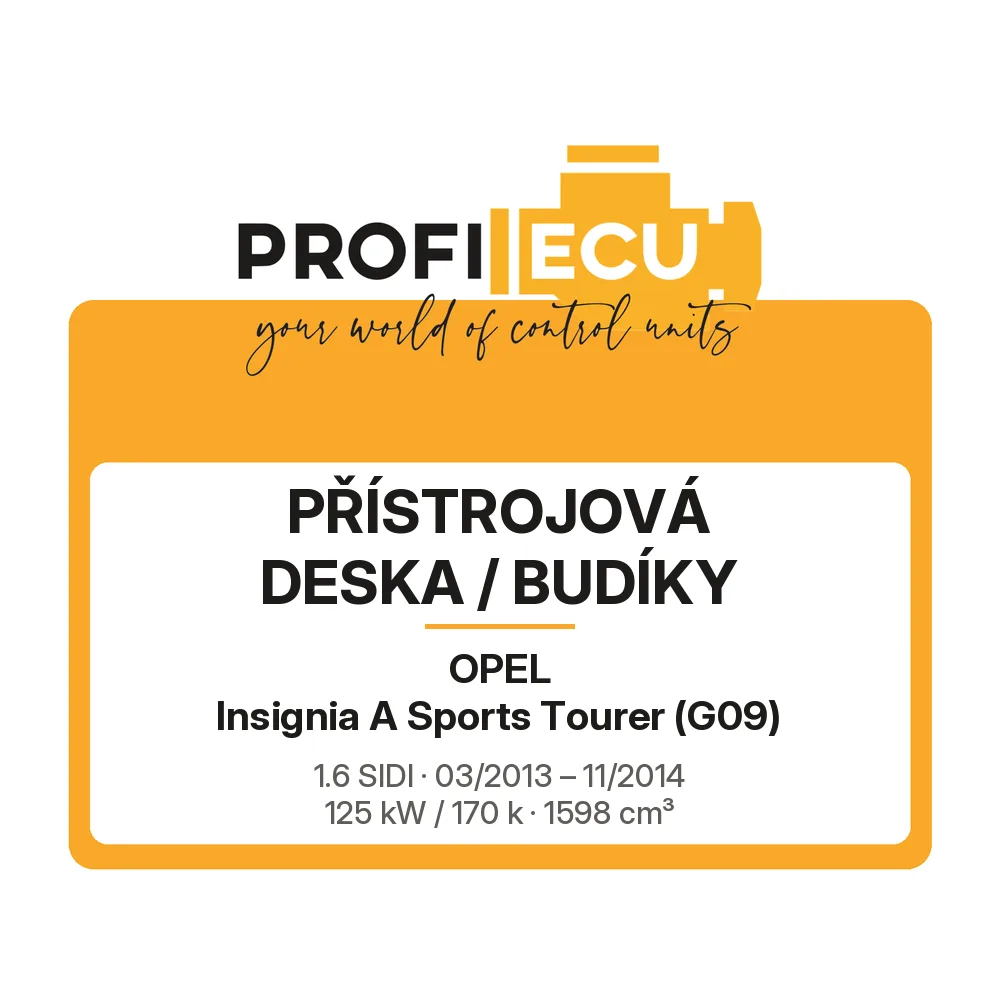 Etiketa ProfiECU: Přístrojová deska / Budíky pro Opel Insignia A Sports Tourer 1.6 SIDI 125 kW