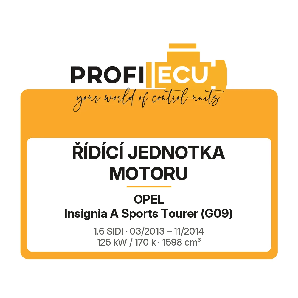 Etiketa ProfiECU: Řídící jednotka motoru pro Opel Insignia A Sports Tourer 1.6 SIDI 125 kW
