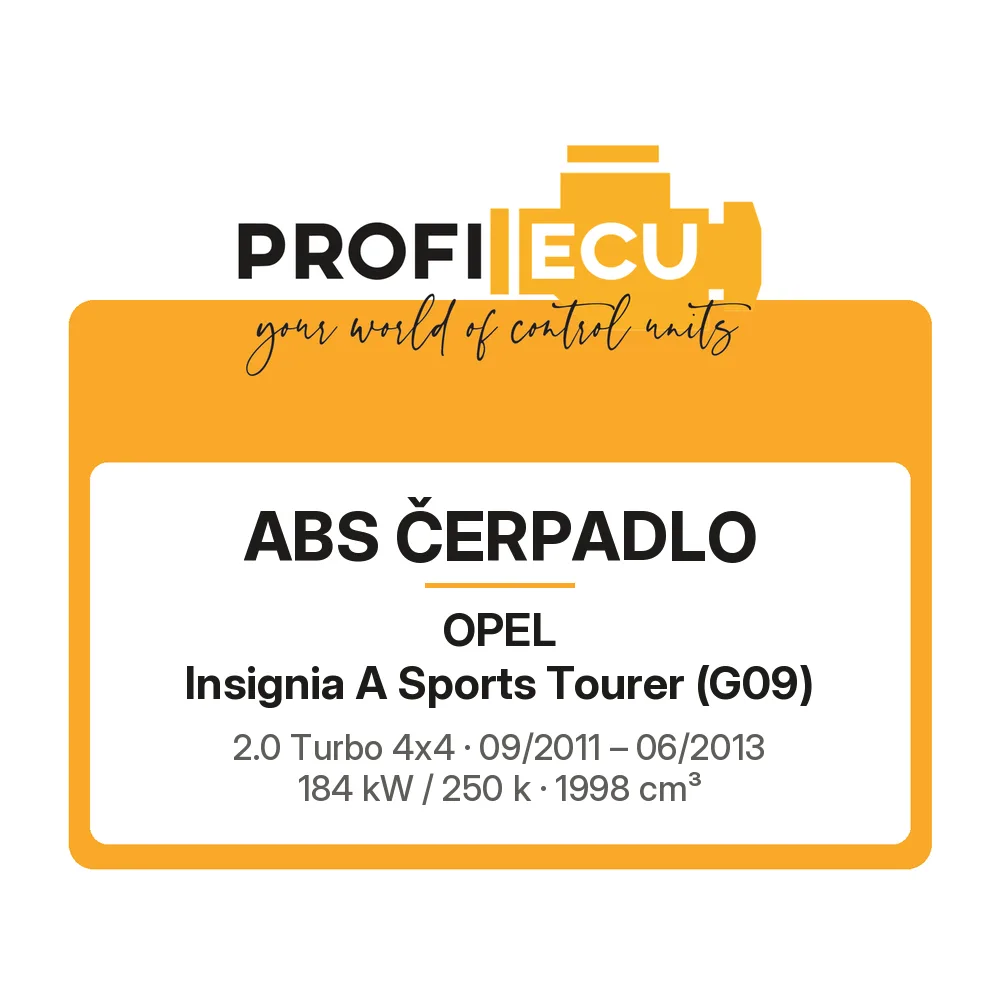 Etiketa ProfiECU: ABS čerpadlo pro Opel Insignia A Sports Tourer 2.0 Turbo 4x4 184 kW