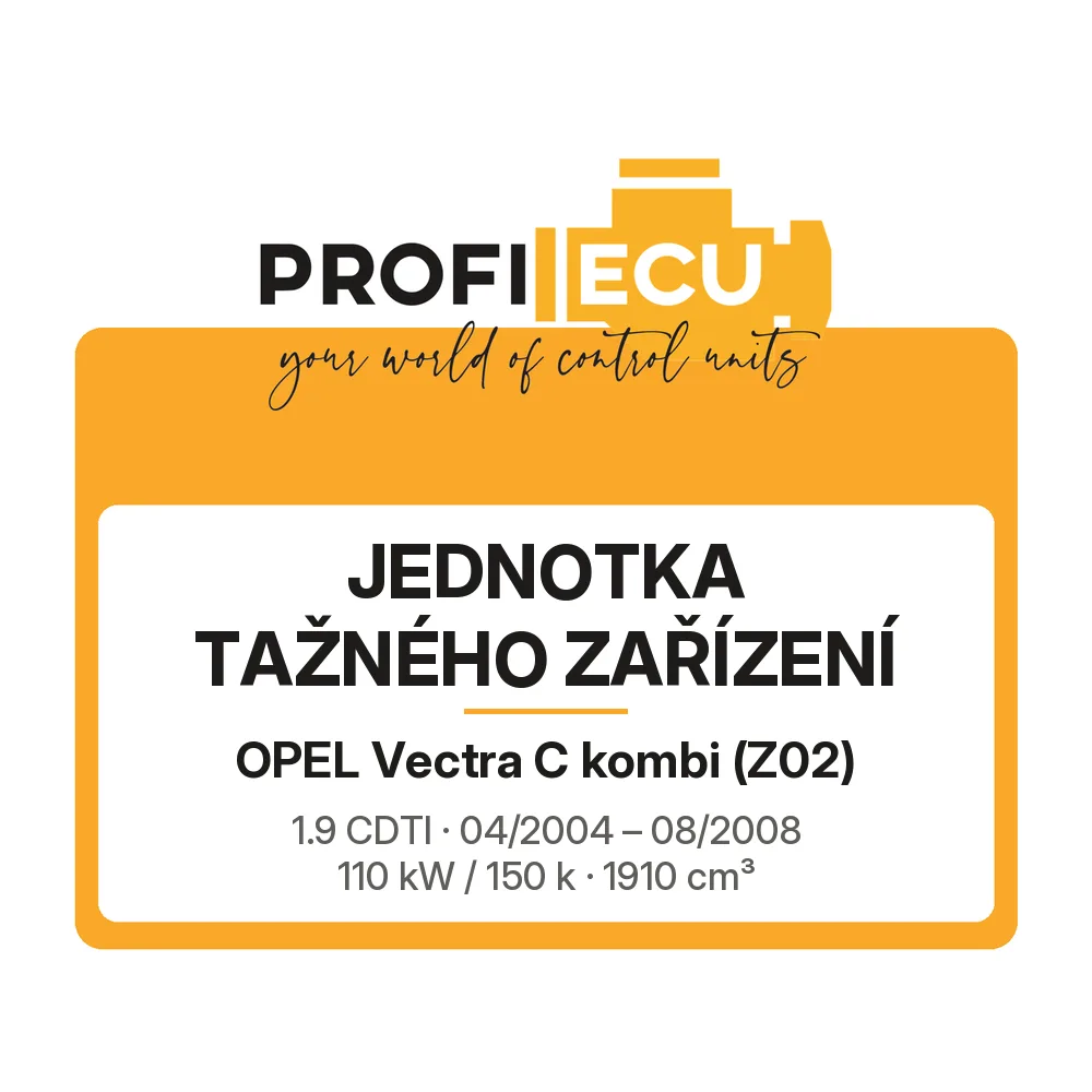 Etiketa ProfiECU: jednotka tažného zařízení pro Opel Vectra C kombi 1.9 CDTI 110 kW