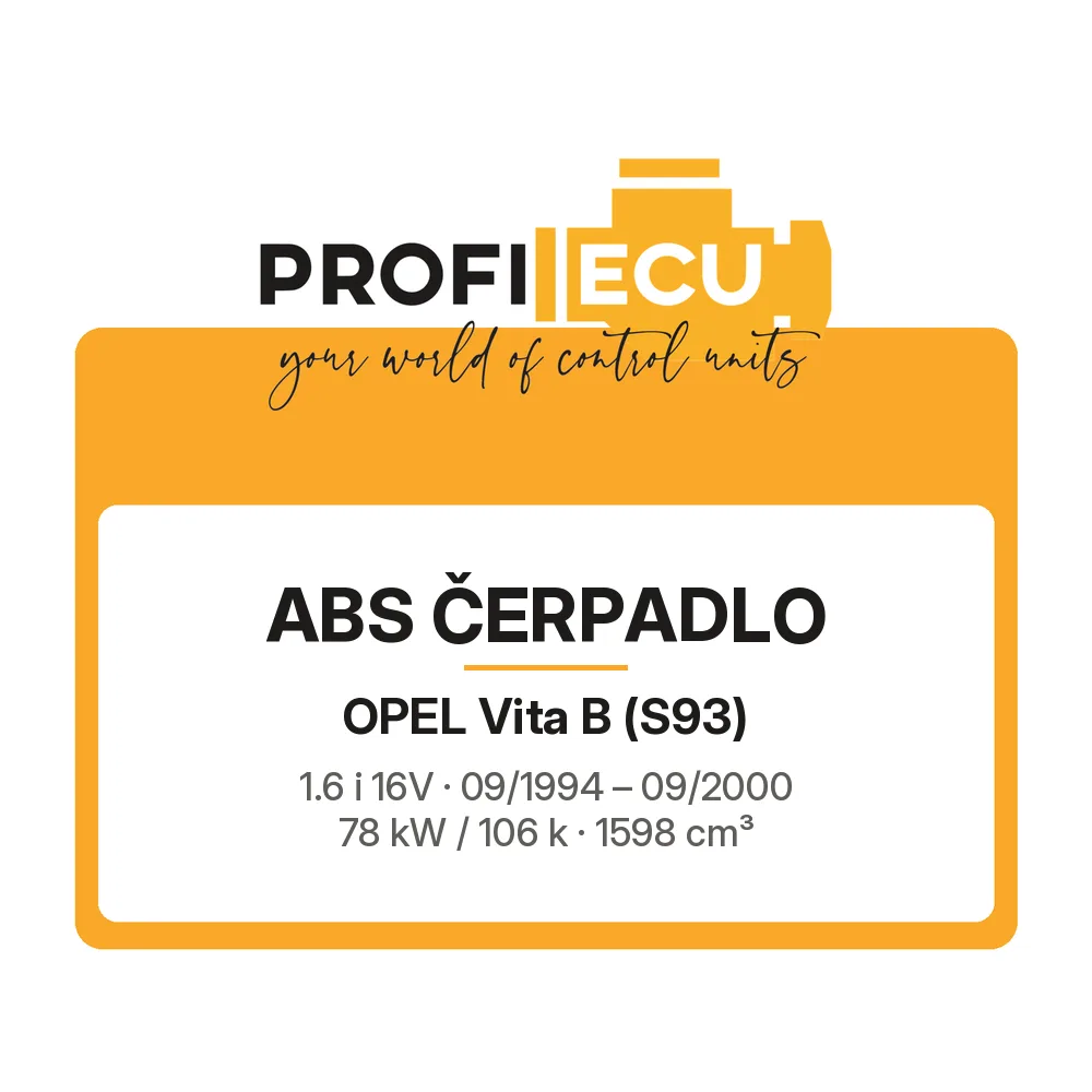 Etiketa ProfiECU: ABS čerpadlo pro Opel Vita B 1.6 i 16V 78 kW