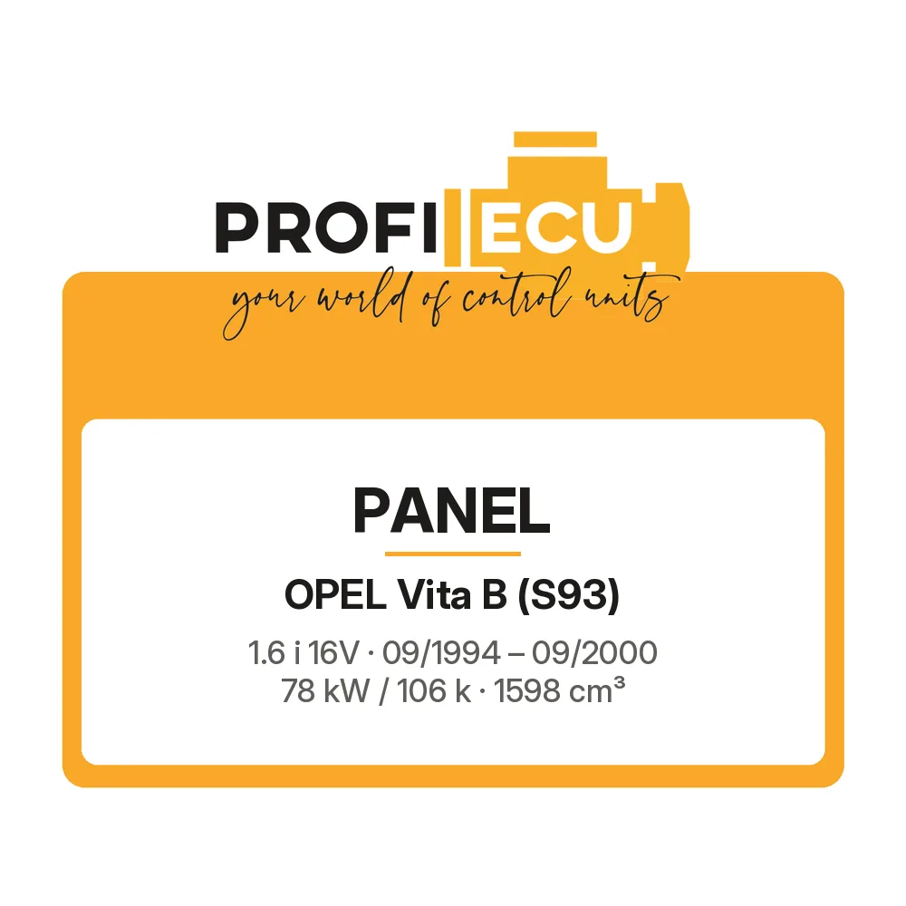 Etiketa ProfiECU: Panel pro Opel Vita B 1.6 i 16V 78 kW