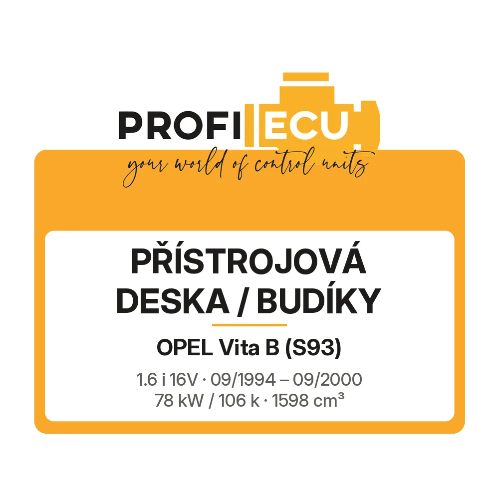 Etiketa ProfiECU: Přístrojová deska / Budíky pro Opel Vita B 1.6 i 16V 78 kW