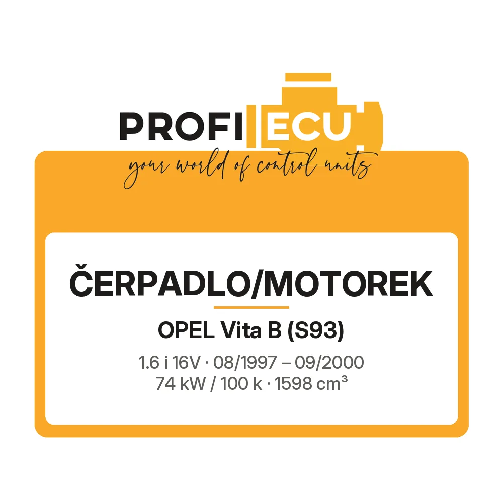 Etiketa ProfiECU: Čerpadlo/Motorek pro Opel Vita B 1.6 i 16V 74 kW