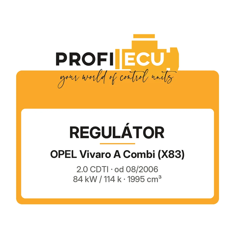 Etiketa ProfiECU: Regulátor pro Opel Vivaro A Combi 2.0 CDTI 84 kW