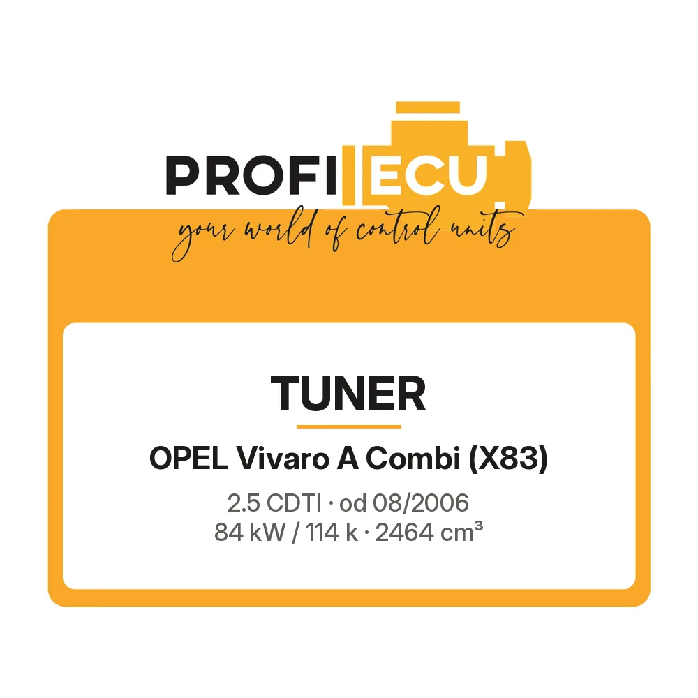 Etiketa ProfiECU: Tuner pro Opel Vivaro A Combi 2.5 CDTI 84 kW