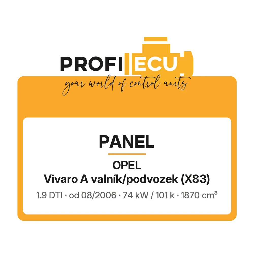 Etiketa ProfiECU: Panel pro Opel Vivaro A valník/podvozek 1.9 DTI 74 kW