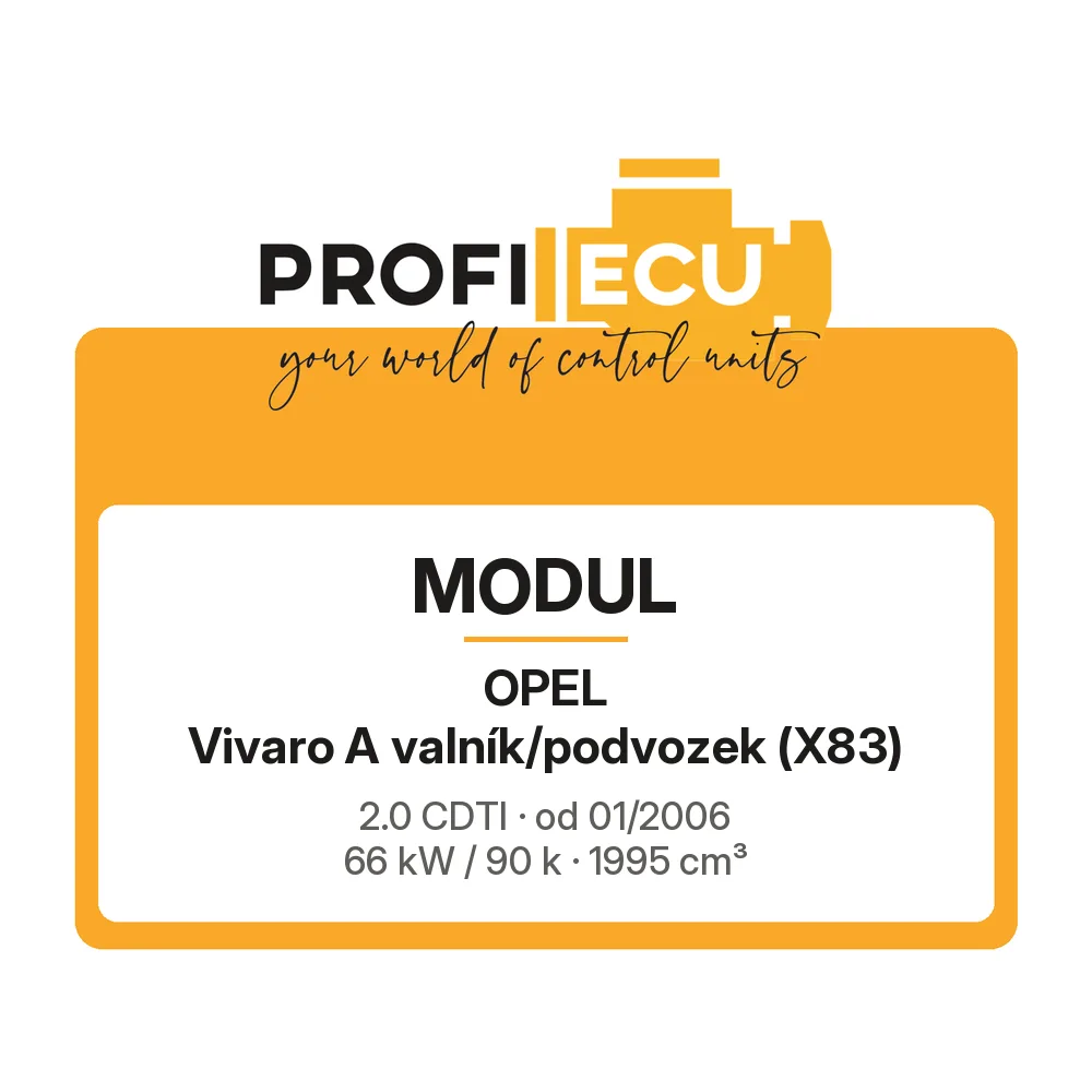 Etiketa ProfiECU: Modul pro Opel Vivaro A valník/podvozek 2.0 CDTI 66 kW
