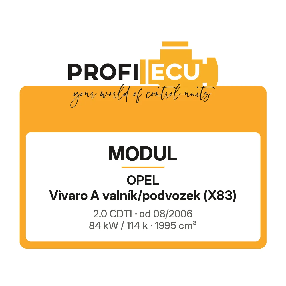 Etiketa ProfiECU: Modul pro Opel Vivaro A valník/podvozek 2.0 CDTI 84 kW