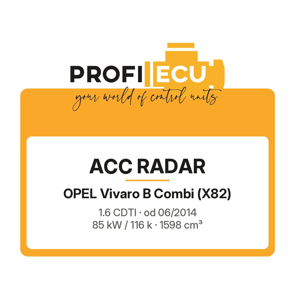 Etiketa ProfiECU: ACC Radar pro Opel Vivaro B Combi 1.6 CDTI 85 kW