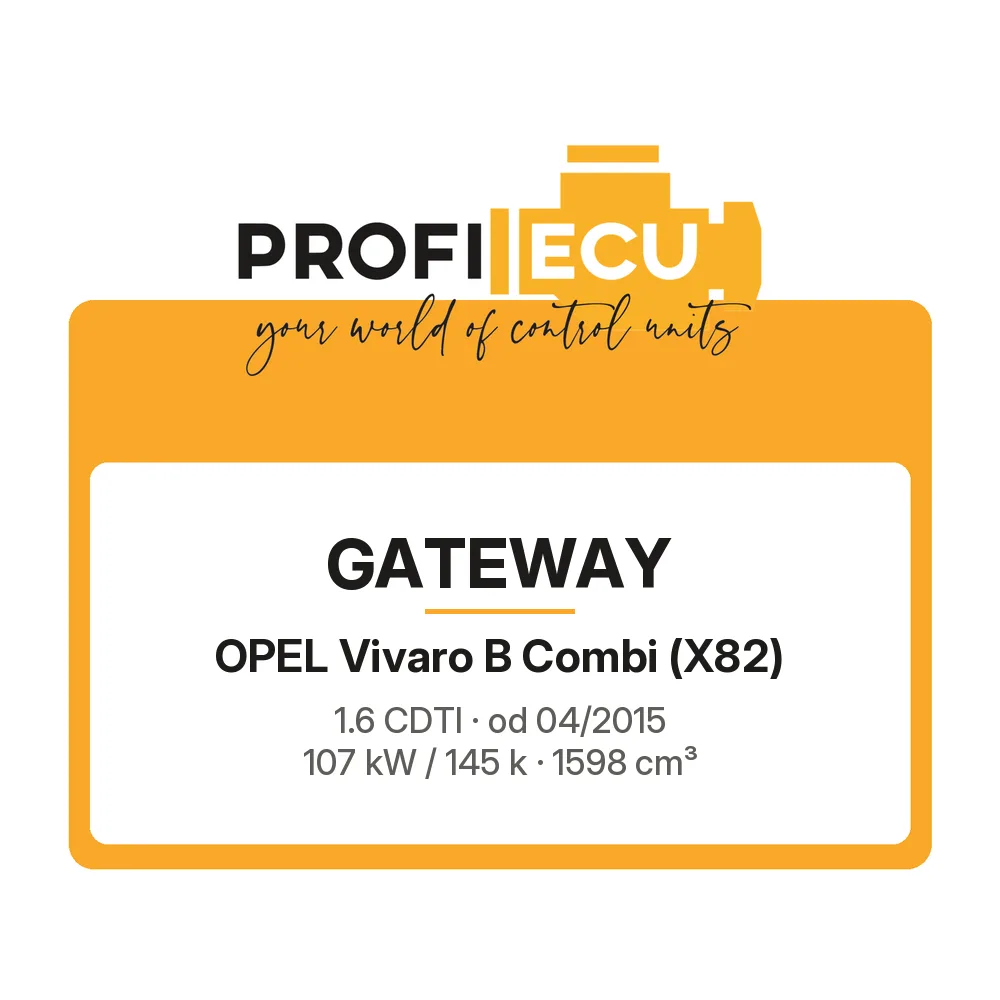 Etiketa ProfiECU: GATEWAY pro Opel Vivaro B Combi 1.6 CDTI 107 kW