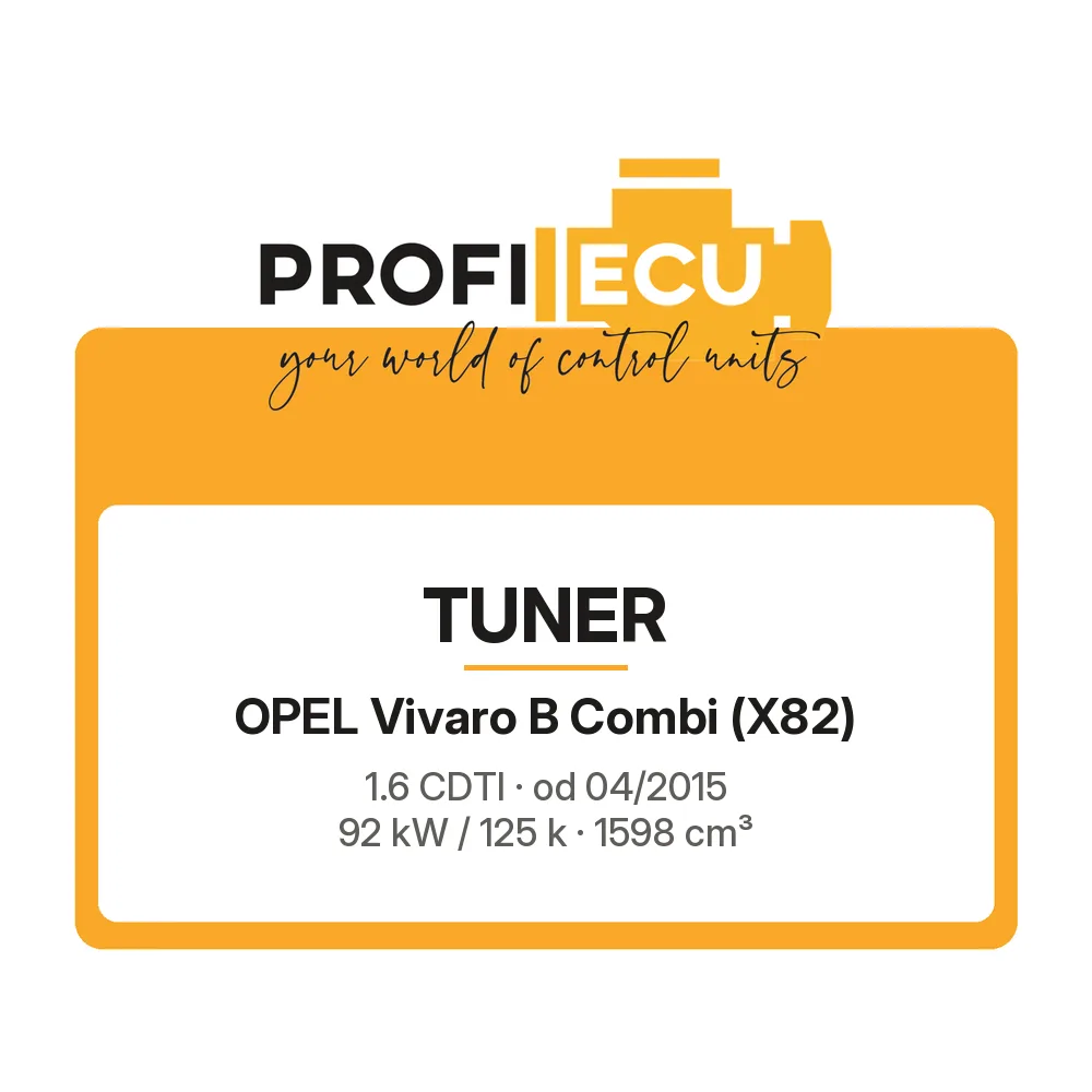 Etiketa ProfiECU: Tuner pro Opel Vivaro B Combi 1.6 CDTI 92 kW