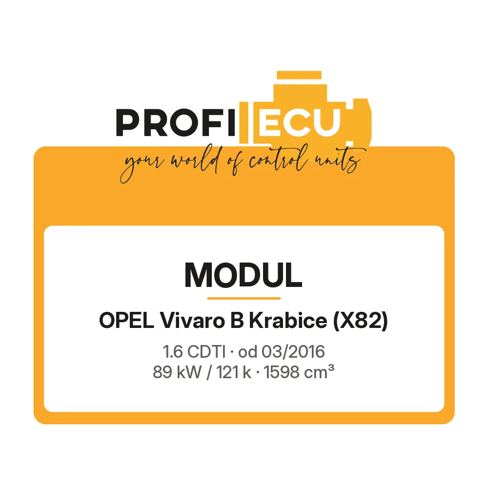 Etiketa ProfiECU: Modul pro Opel Vivaro B Krabice 1.6 CDTI 89 kW