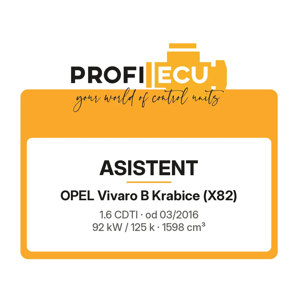 Etiketa ProfiECU: ASISTENT pro Opel Vivaro B Krabice 1.6 CDTI 92 kW