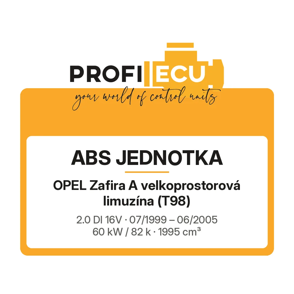 Etiketa ProfiECU: ABS jednotka pro Opel Zafira A velkoprostorová limuzína 2.0 DI 16V 60 kW