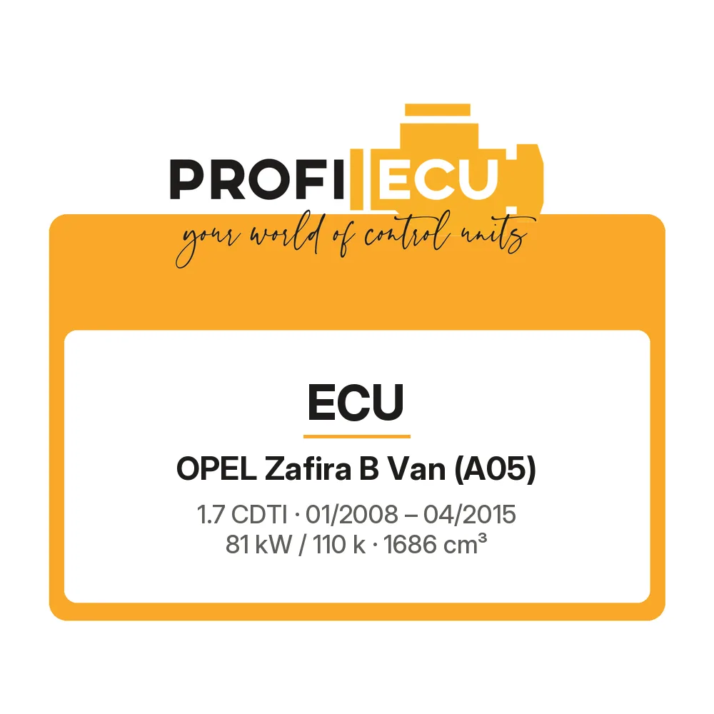 Etiketa ProfiECU: ECU pro Opel Zafira B Van 1.7 CDTI 81 kW