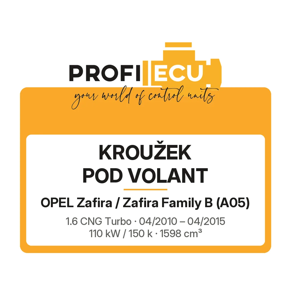 Etiketa ProfiECU: Kroužek pod volant pro Opel Zafira / Zafira Family B 1.6 CNG Turbo 110 kW
