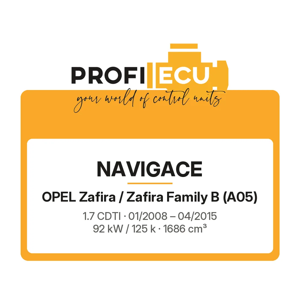 Etiketa ProfiECU: Navigace pro Opel Zafira / Zafira Family B 1.7 CDTI 92 kW