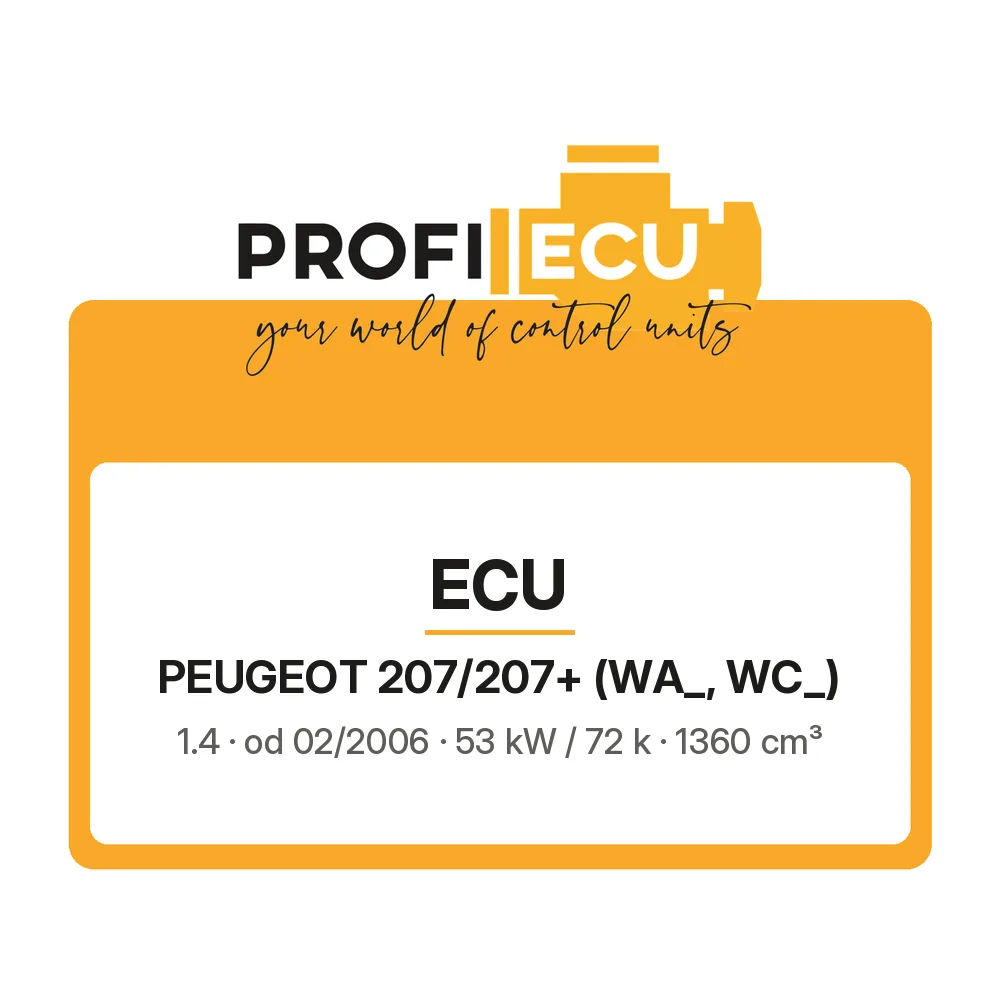 Etiketa ProfiECU: ECU pro Peugeot 207/207+ 1.4 53 kW