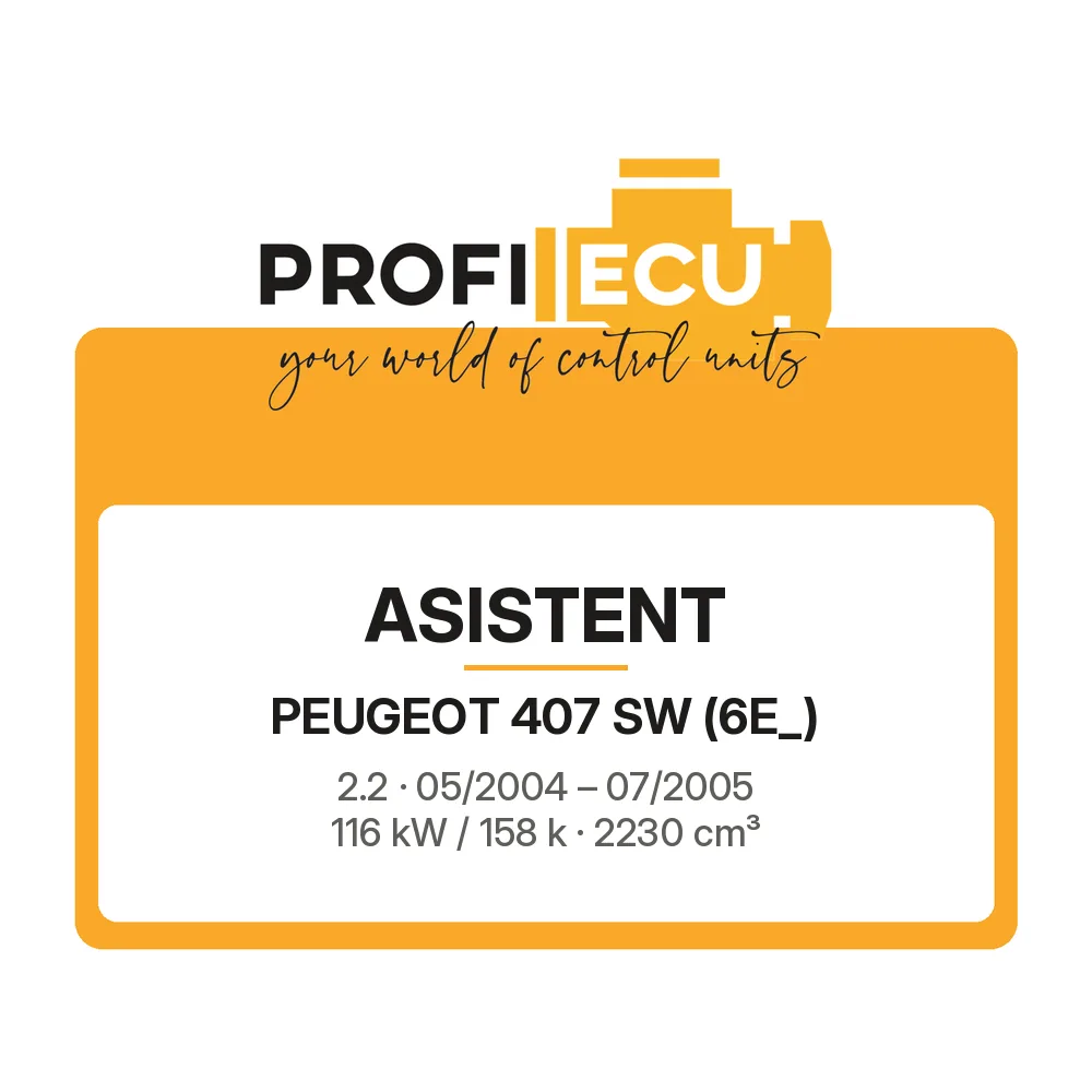 Etiketa ProfiECU: ASISTENT pro Peugeot 407 SW 2.2 116 kW